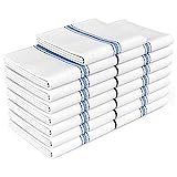 Zeppoli Classic Kitchen Towels - 15 Pack - 14' x 25' - 100% Natural Cotton Kitchen Dish Towels - Reusable Cleaning Cloths - Blue Tea Towels - Super Absorbent - Machine Washable Hand Towels