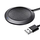 Computer USB Microphone, Atpot Conference Desktop Mic with LED Indicator, Plug & Play Omnidirectional Condenser PC Laptop Mics for Skype,Online Meeting/Class,Chatting,Zoom,Recording(Mac OS X/Windows)