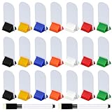 Meetory 45 Pieces Blank Game Board Markers and 35 Pieces Game Card Stands with 2 Pcs Black Marker Pens, Plastic Token Cards DIY Game Markers with 7 Multi-Color Card Stands for Party Favor