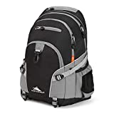 High Sierra Loop-Backpack, School, Travel, or Work Bookbag with tablet-sleeve, Black/Charcoal, One Size