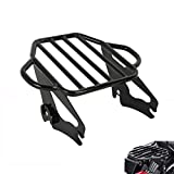 TCMT Gloss Black 2-Up Luggage Rack Mount Fits for Harley Davidson Touring Models Road King Electra Street Road Glide 2009-2022