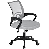 Yaheetech Office Chair Desk Chair Ergonomic Mesh Computer Chair with Lumbar Support Armrest Executive Rolling Swivel Adjustable Mid Back Task Chair for Women Adults, Grey