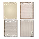 Stonehouse Collection Rustic Notepads - USA Made To Do List Notepad, Multi-Purpose Cute Stationary, Home Office Supplies, Pretty Notebook, 4 Assorted Design Notepads 4.25 x 5.5 inches each, Rustic