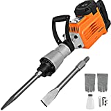 Mophorn 3500W Electric Demolition Hammer Heavy Duty Concrete Breaker 1400 BPM Jack Hammer Demolition Drills with Flat Chisel Bull Point Chisel (3500 W)