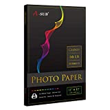 A-SUB Premium Photo Paper High Glossy 11x17 Inch 66lb for Inkjet Printers 50 Sheets