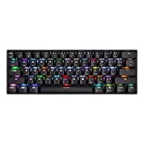 Motospeed Bluetooth/Wired 60% Mechanical Keyboard- 61 Keys Multi Color RGB LED Backlit Type-C Gaming/Office Keyboard for PC/Mac Gamer (Red Switch, Black)