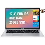Acer Aspire 3 17 Business Laptop 17.3' FHD IPS ComfyView Display 11th Gen Intel Quad-Core i5-1135G7 (Beats i7-10710U) 8GB RAM 256GB SSD Intel Iris Xe Graphics Webcam Win10 Silver + HDMI Cable