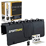 SPORTOURO Tailgate Bike Pads for Truck - 5-Bike Rack for Truck Tailgate Pad with PVC Top, Flannel Bottom, Zipper Pockets, Secure Combo Lockable Tailgate Covers for Trucks - Bike Blanket Tailgate