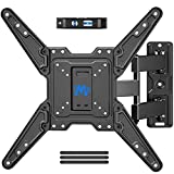 Mounting Dream TV Wall Mount for Most 26-55 Inch TVs, Full Motion TV Mount with Perfect Center Design on Single Stud Articulating Mount Max VESA 400x400mm up to 77 LBS, Wall Mount TV Bracket MD2413-MX