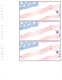 Checks for Less Blank Business Laser Wallet Checks w/Lines, Accounting Software Compatible, QuickBooks Checks, 3 Per Page Blank Business Checks for Laser Printers (Classic American Flag, 250)