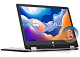 Jumper 2 in 1 Laptop 11.6 Inch Flip Touch Screen HD Display,Intel Celeron N4000 Windows 11 Laptops Computer,4GB DDR4 128GB Emmc,Supports 1TB SSD Espandsion