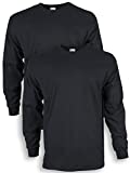 Gildan Men's Ultra Cotton Long Sleeve T-Shirt, Style G2400, Multipack, Black (2-Pack), 3X-Large