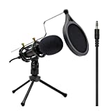 Condenser Recording Microphone 3.5mm Plug and Play PC Microphone, Broadcast Microphone for Computer Desktop Laptop MAC Windows Online Chatting Podcast Skype YouTube Game