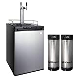 Kegco HBK309S-2K Full-Size Digital Homebrew Kegerator Dual Faucet Stainless with Ball Lock Keg