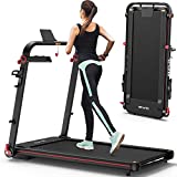 OMA 1012EB Folding Treadmill for Small Spaces Foldable Portable Compact Walking Running Treadmills for Home Gym with 2.25HP 300lb Weight Capacity 48'x17.7' Extended Belt IPad Holder 36 Preset Programs
