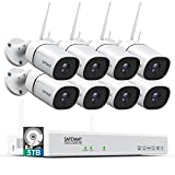 [2 Way Audio,2K] Wireless Security Camera System,SAFEVANT 8 Channel Wireless NVR System with 8pcs 1080P HD Security Cameras and 3TB Hard Drive,Home Camera System Wireless for Outdoor Indoor