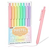 Colored Retractable Gel Pens, Shuttle Art 8 Pastel Ink Colors, Cute Pens 0.5mm Fine Point Quick Drying for Writing Drawing Journaling Note Taking School Office Home