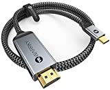 USB C to HDMI Cable 4K, WARRKY [Anti-Interference Gold-Plated Plugs] 6FT Braided Type C to HDMI Cord Thunderbolt 3/4 Compatible for MacBook Pro/Air, iMac, iPad Pro, Galaxy S20 S10, Surface, Dell, HP