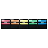 10 Pocket Horizontal Storage Pocket Chart, Hanging Wall File Organizer by Essex Wares - Organize Your Assignments, Files, Scrapbook Papers & More (Black)