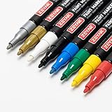 ZEYAR Permanent Oil-Based Paint Markers, Expert of Rock Painting, 8 Colors. Permanent Ink & Waterproof, Works on Rock, Wood, Glass, Metal, Ceramic and more (8 Regular Colors Fine Point)