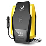 VacLife Tire Inflator Portable Air Compressor - Air Pump for Car Tires (up to 50 PSI), 12V DC Tire Pump for Bikes (up to 150 PSI) w/LED Light, Digital Pressure Gauge, Model: ATJ-1166, Yellow (VL701)