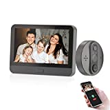 JeaTone Peephole Camera WIFI Digital Door Peephole Viewer Camera Doorbell With 4.3' LCD Screen, FHD 1080P Infrared Night Vision, 120° Wide Angle, PIR Motion Detection, Tuya APP