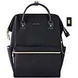 KROSER Laptop Backpack 15.6 Inch Stylish Backpack Doctor Bag Water Repellent College Casual Daypack with USB Port Travel Business Work Bag for Men/Women-Black