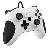 Wired Controller for Xbox One/Xbox Series X|S,Pc Game Controller Compatible with Windows 11/10/8/7,Gamepad with Audio Jack and Dual-Vibration Turbo (White)