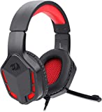 Redragon H220 Themis Wired Gaming Headset, Stereo Surround-Sound, Noise Cancelling Over-Ear Headphones with Mic, Volume Control, Red LED Light, Compatible with PC, PS4/3, Xbox One and Nintendo Switch