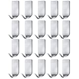 Small Adhesive Hooks Hat Hooks Organizer for Wall Stainless Steel Ultra Strong Wall Rack Hooks for Hanging Hats, Caps, Keys, Kitchen Utensils- Kitchen, Bathroom, Cabinet-20 Packs