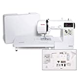 Janome JW8100 Fully-Featured Computerized Sewing Machine with 100 Stitches, 7 Buttonholes, Hard Cover, Extension Table and 22 Accessories
