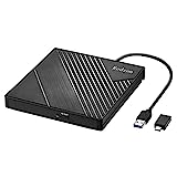 External CD Drive Type C USB 3.0 Portable CD DVD +/-RW Drive Slim DVD/CD ROM Rewriter Burner Writer Compatible with Laptop Desktop PC Windows Linux OS Apple Mac
