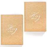 Zonon 2 Pieces Wedding Vow Books His and Her Vow Book Keepsakes Paper Vow Booklets Wedding Vow Booklet Set Wedding Day Officiant Books for Wedding Bridal Shower, 5.5 X 3.9 Inch, 40 Pages