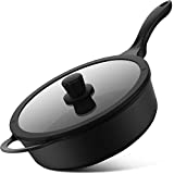 PRANZOELITE 11 Inch Nonstick Pan, Daily Cooking Pan, Deep frying pan with lid, non stick pan, sartenes para cocinar antiadherentes, Nonstick Skillet Pans, Fry pan with lid, Induction non stick pans