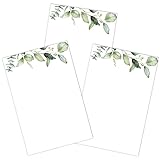 100 Pcs Greenery Note Cards 4 x 6 Inch Blank Greenery Cards Thick White Card Stock Simple Cute Green Leaves Design on Kraft Glossy Cardstock with 100 Pcs Envelopes for DIY Crafts Kids Drawing Painting