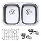 Ruvati 29-inch Undermount 50/50 Double Bowl 16 Gauge Stainless Steel Kitchen Sink - RVM4301