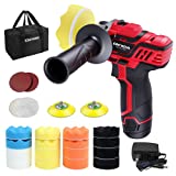 KINGNOVA 12V Cordless Buffer Polisher for Car Detailing Variable Speed 2 in 1 Polisher & Sander 2.0Ah Battery & Fast Charger 0-2800/8300 RPM Buffer and Polisher Kit Small Mini Buffer