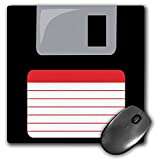 3Drose 8 X 8 X 0.25 Inches Mouse Pad Retro 90S Computer Black Floppy Disk Graphic Design with Red Label - 1990S - Ninties Computer Tech (mp_57457_1)