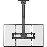 PERLESMITH Ceiling TV Mount, Hanging Full Motion TV Mount Bracket Fits Most 26-65 inch LCD LED OLED 4K TVs, Flat Screen Displays, TV Pole Mount Holds up to 110lbs, Max VESA 400x400mm, PSCM2