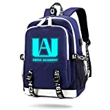 My Hero Academia Backpack School Bag BNHA Laptop Backpack for Women Men BNHA Backpack 11.0' L6.2 W16.9 H (BLUE)