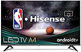 Hisense A4 Series 32-Inch Class HD Smart Android TV with DTS Virtual X, Game & Sports Modes, Chromecast Built-in, Alexa Compatibility (32A4H, 2022 New Model) ,Black