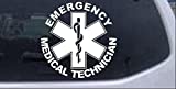 Rad Dezigns Emergency Medical Technician EMT Military Car or Truck Window Laptop Decal Sticker - White 4in X 4in