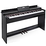 ZHRUNS Digital Piano 88 Key Full-Size Weighted Keyboard Piano,MP3 Function, Remote Control, Power Supply, 3 Pedals, MIDI/Headphone/Audio Output Feature, Suitable for Beginners/Adults
