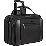 EMPSIGN Rolling Laptop Bag, 17.3 inch Computer Bag for Men & Women, Water Repellent Travel Bag with RFID Blocking Pocket, Overnight Bags with Wheels, Briefcase for Business/Commute/Travel/School-Black