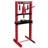 BIG RED T51201 Torin Steel H-Frame Hydraulic Garage/Shop Floor Press with Stamping Plates, 12 Ton (24,000 lb) Capacity, Red