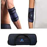 Copper Compression Elbow Immobilizer Brace for Men and Women. Support Cubital Tunnel Syndrome, Ulnar Nerve, Tendonitis, Tennis + Golfers Elbow, Sleeping. Adjustable Arm Splint Stabilizer + Protector