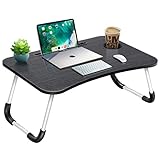 Portable Foldable Laptop Table Tray Stand Laptop Bed Desk Lap Desk for Bed for Working Writing Reading Eating lapdesk on Low Sitting Floor (Black Wire)