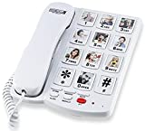 Future Call FC-0613 Picture Phone for Seniors w/10 One Touch Picture Memory Keys | Dementia Alzheimers Telephones for Seniors | Amplified Telephones for Hearing Impaired Seniors | 40db Volume Handset