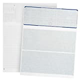 500 Blank Check Stock - Designed for Secure Computer Printed Checks with Quickbooks, and more - Blue Linen Pattern- 500 Sheets - 8.5 Inch x 11 Inch