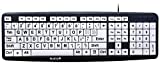 Nuklz N Large Print Computer Keyboard | Visually Impaired Keyboard | High Contrast Black and White Keys Makes Typing Easy | Perfect for Seniors and Those Just Learning to Type